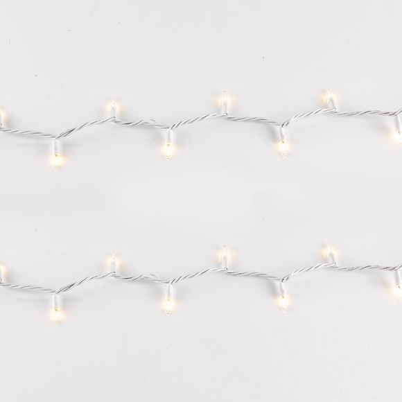 100 Count Mini Clear Lights 22.6 feet White Wire Christmas Lights - Picture 3 of 9
